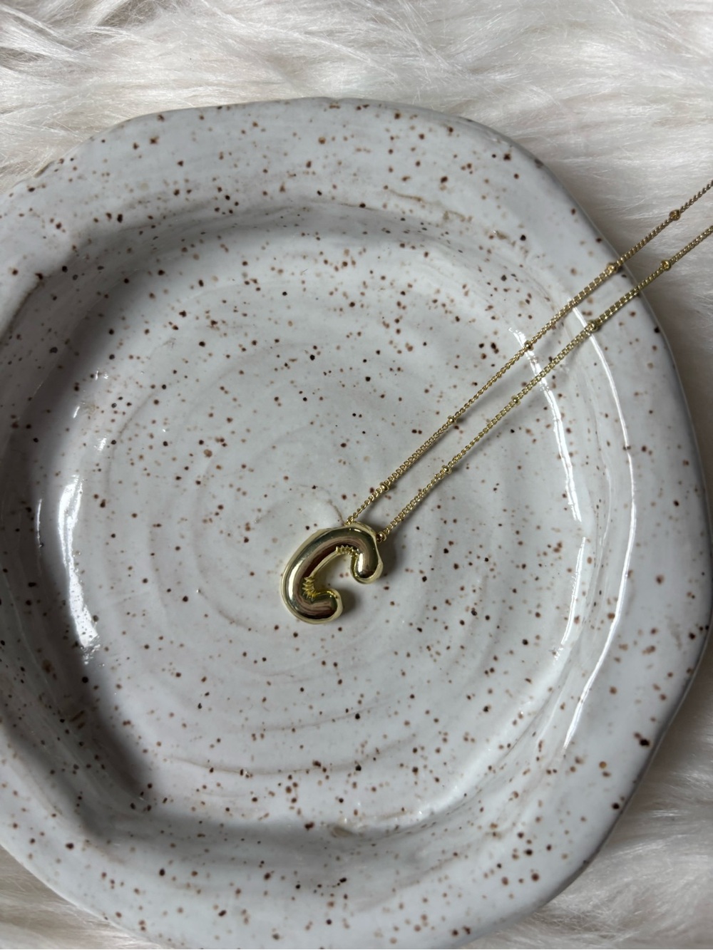 Gold bubble Initial “C” Necklace - Women's Jewelry